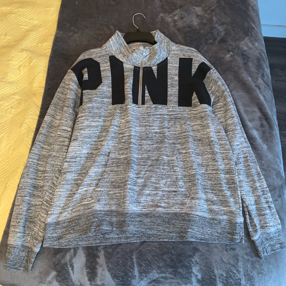 PINK pull over half zip hoodie